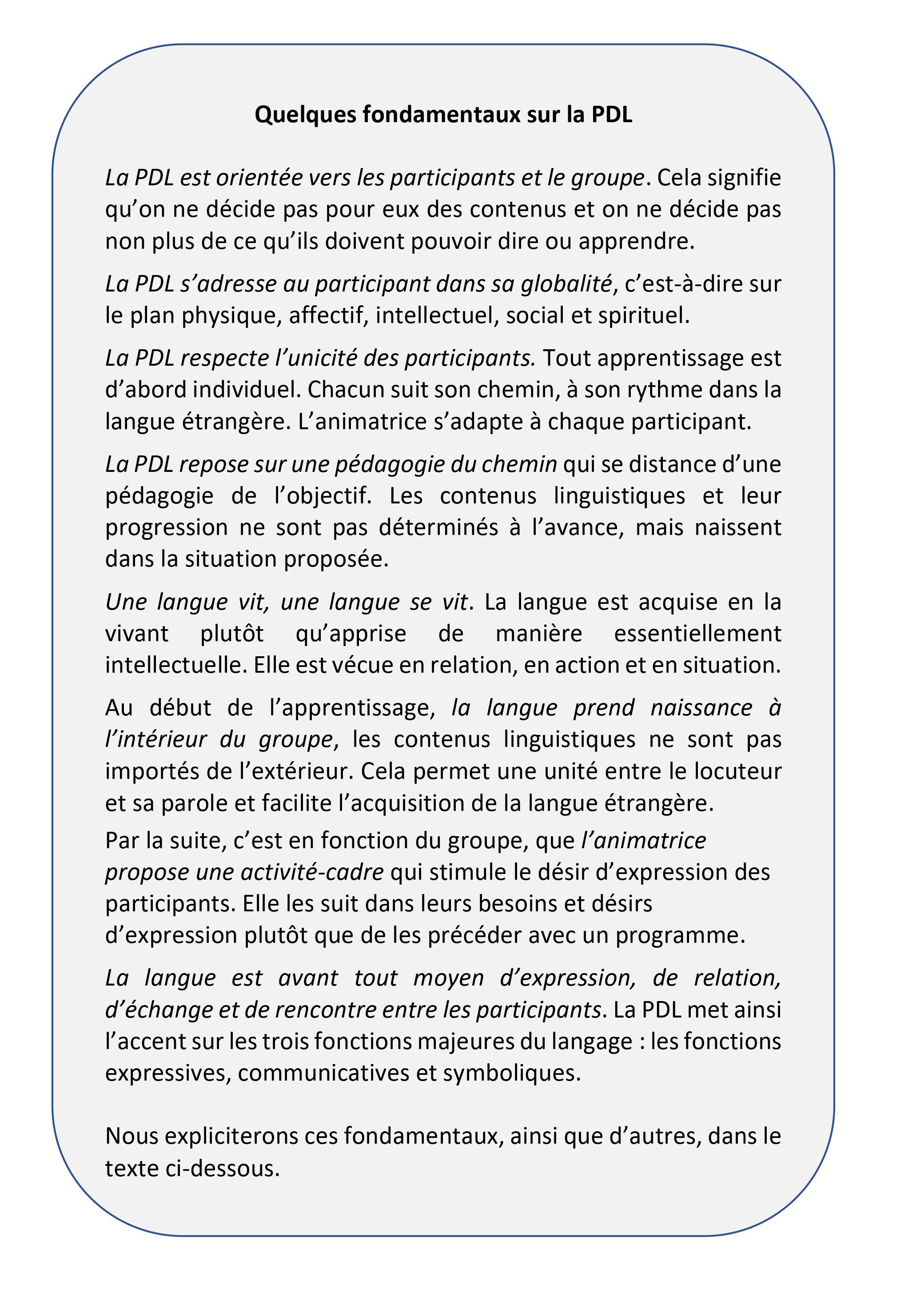 Fondamentaux de la PDL